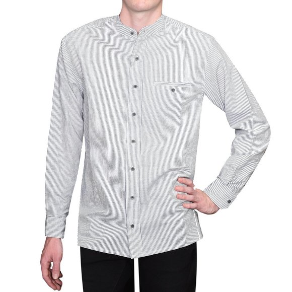 Lee Valley, Ireland Other - Lee Valley Men's Irish Collarless Grandad Shirt - XL, Blue & White Stripe